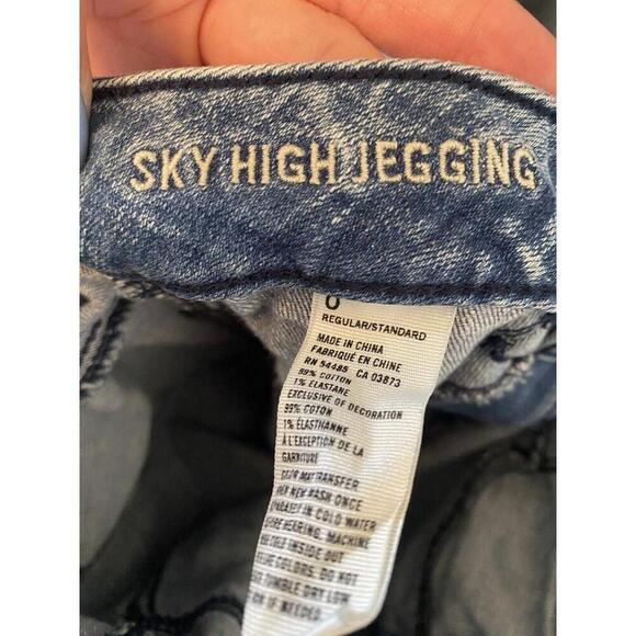 American Eagle Destressed/Rip Denim Light Wash Jeans Sz.0 Sky High Jegging - Picture 5 of 5